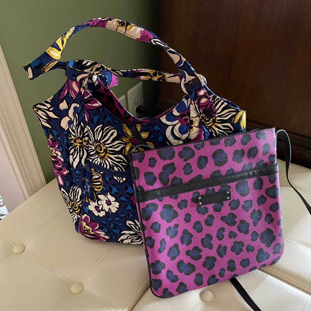Vera Bradley African Violet Handbag/Crossbody Set